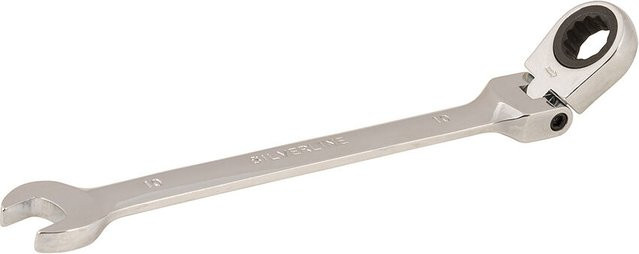 Silverline Ring-Maul-Ratschenschlüssel mit Gelenk aus Chrom-Vanadium in Silber, 10 mm - Bild 1