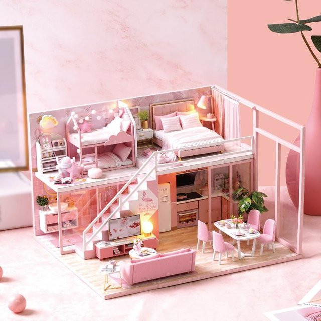 Babyhaus Mini-DIY-Kit, 3D-Puzzle, Holz, ab 6 Jahren, weiß - Bild 1