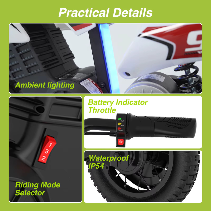 RCB R9X PRO Elektrisches Kinder-Motorrad, ab 6 Jahre - Bild 4