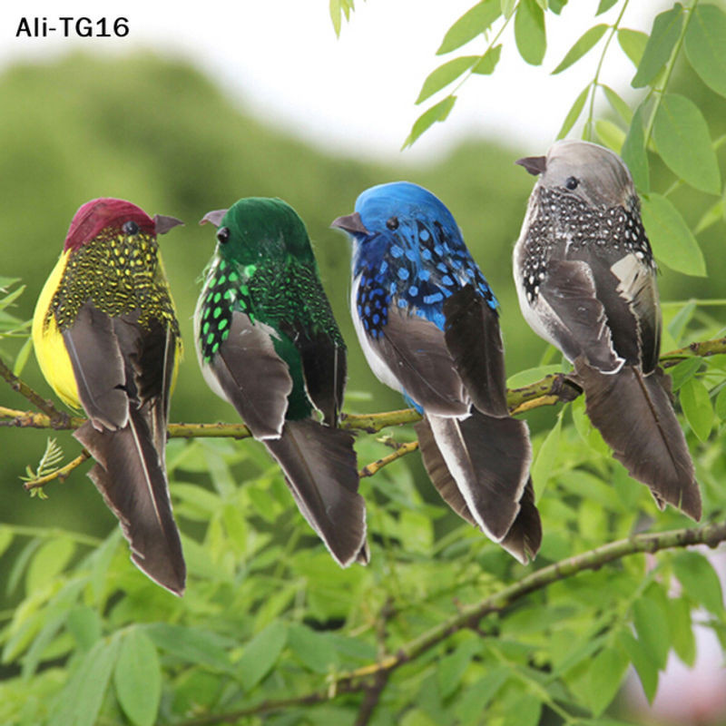 JETTING Miniatur-Vögel aus Federschaum als künstliche Modelltiere in Blau und Mehrfarbig für Hochzeiten und Gartendekoration - Bild 1
