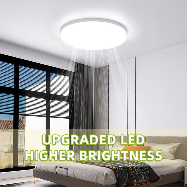 Moderne LED Deckenleuchte in Weiß für Wohnzimmer und Flur als Panel-Oberflächenmontage mit kühlem Weiß - Bild 1