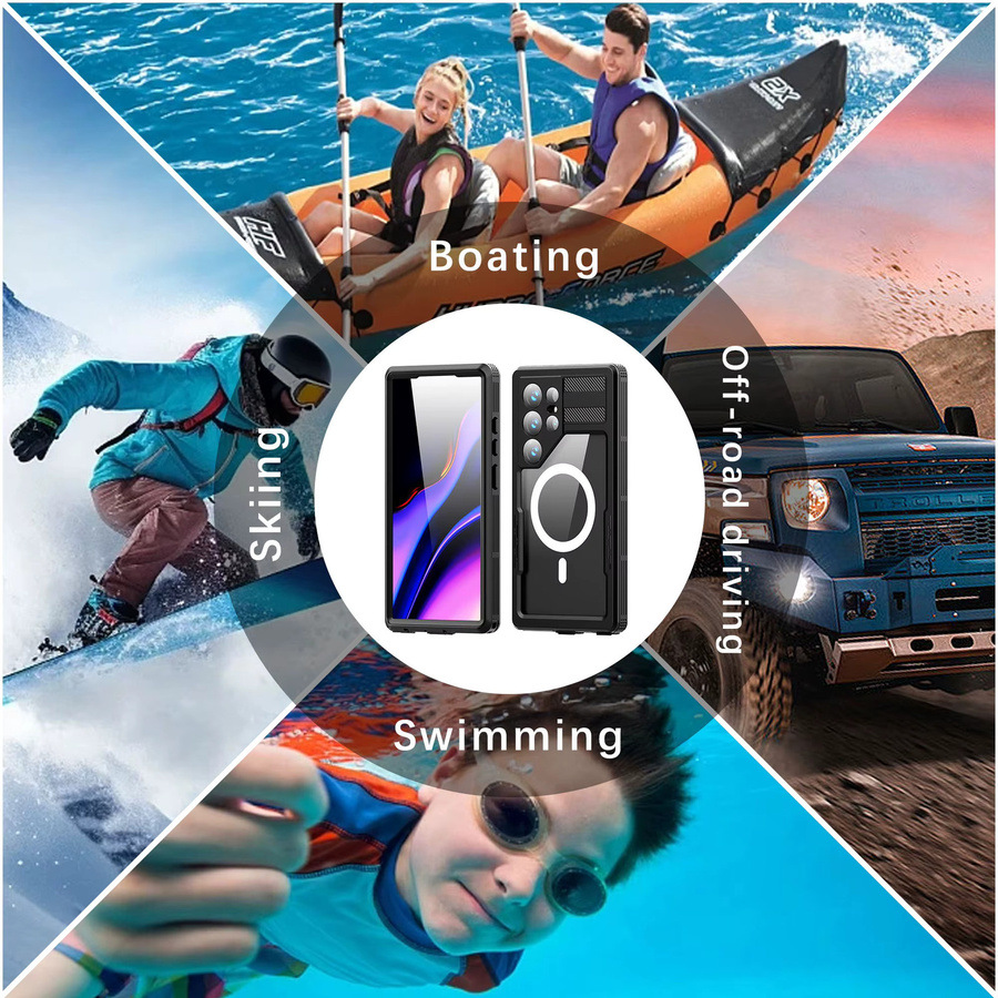 Wasserdichte Outdoor-Handyhülle mit IP68 Schutz für Samsung Galaxy S26, S25 Ultra und S24 Plus in Schwarz - Bild 2