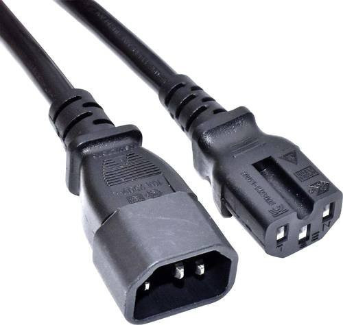 Akyga Strom Anschlusskabel IEC C14 auf IEC C15 in Schwarz, 3m - Bild 1