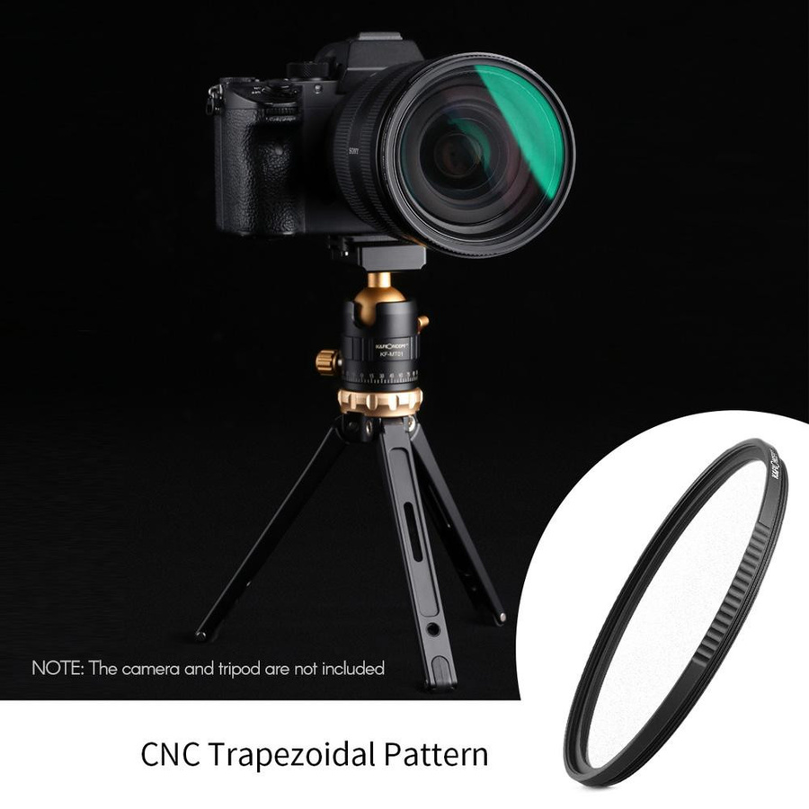 K&F CONCEPT Black Mist 1/4 Soft Focus Diffusionsfilter, 62mm, Schwarz - Bild 3