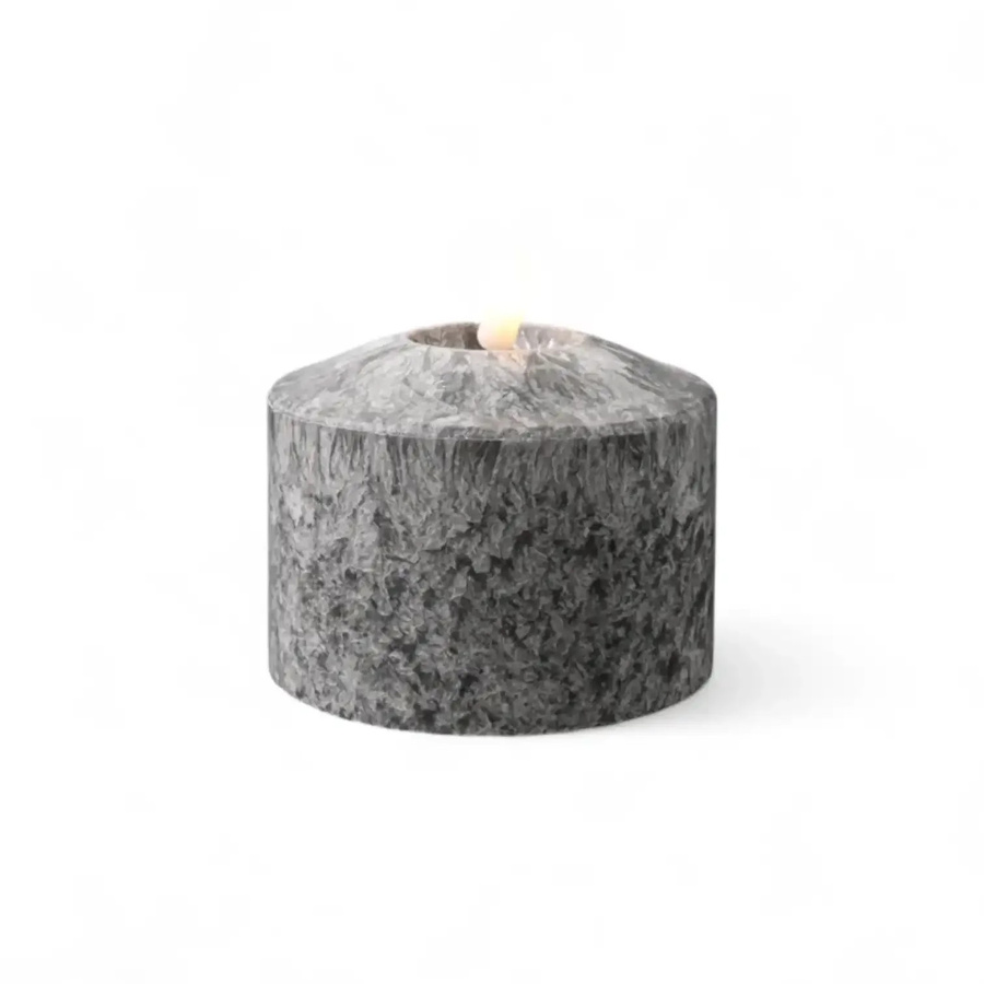 Mansion atmosphere LED-Kerze in Schwarz mit Marmor-Optik und Flicker-Effekt, Höhe: 10 cm, Durchmesser: 7,5 cm - Bild 1