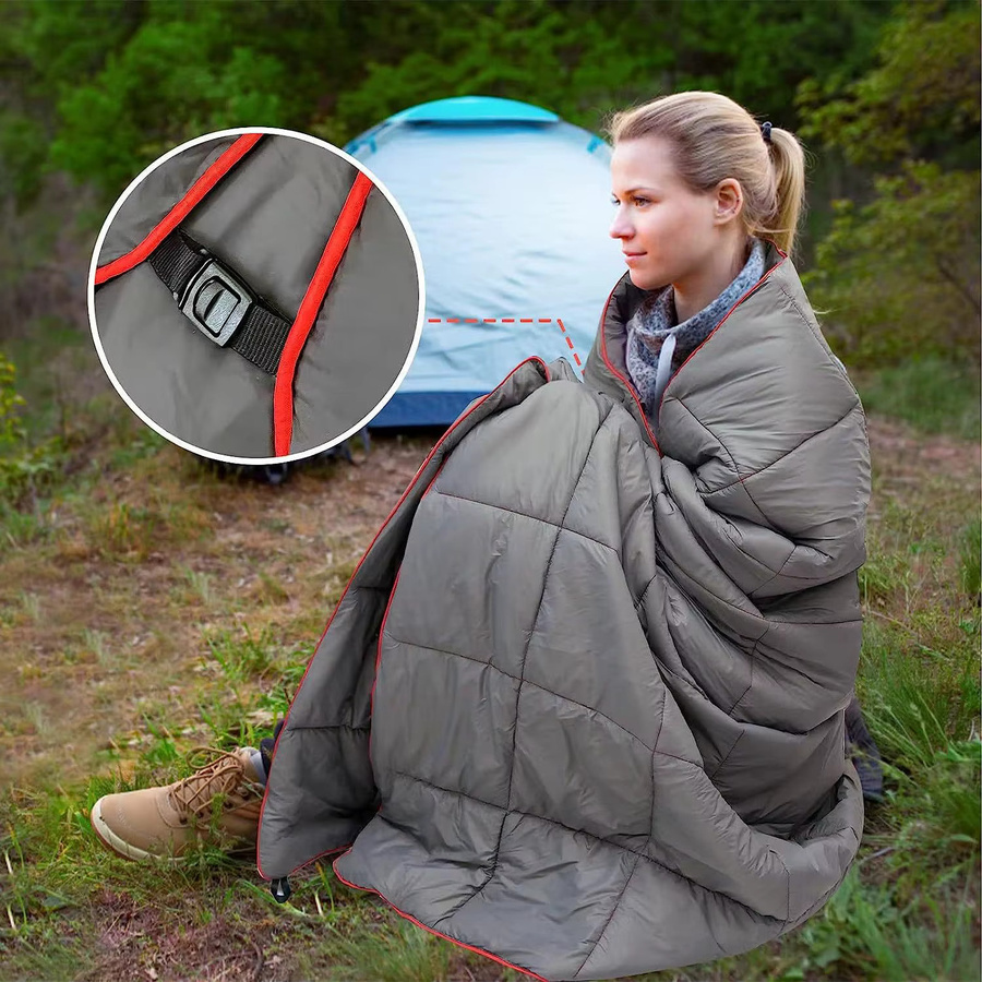 KOTUDENAVY Daunen-Campingdecke für Erwachsene, faltbar und leicht, Schwarz/Grün - Bild 4
