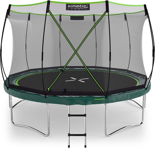 KINETIC SPORTS Bungee Safety Elite Trampolin Federlos-Design Dunkelgrün Ø 366 cm - Bild 1