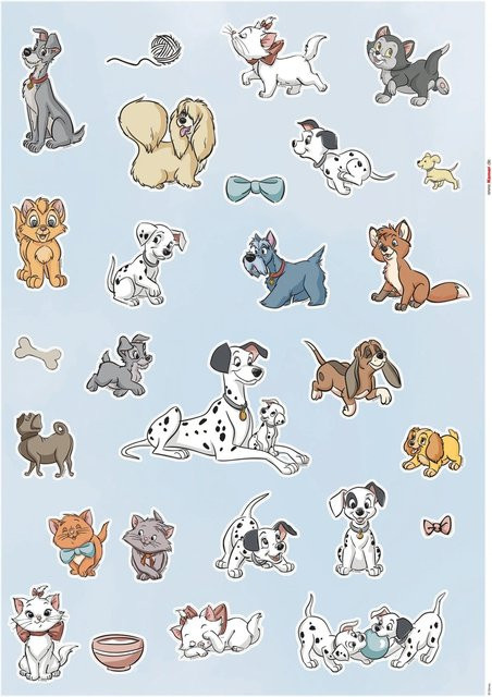 Komar Deko-Sticker Disney Cats & Dogs, Multicolor, Breite: 50 cm, Höhe: 70 cm - Bild 1