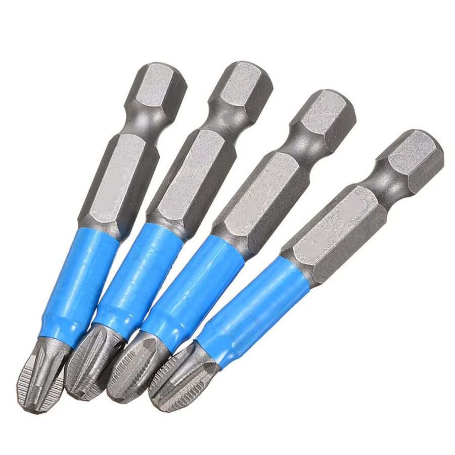 6-teiliges magnetisches Kreuzschlitz-Bit-Set mit 1/4 Zoll Sechskantschaft, PH1-PH3 und PZ1-PZ3, Länge: 50 mm - Bild 1