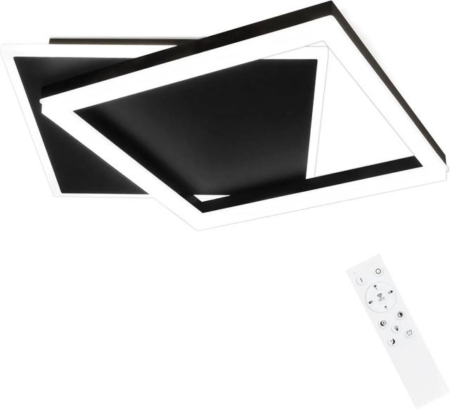 NETTLIFE LED Deckenleuchte aus Metall in Schwarz, dimmbar mit Fernbedienung, Durchmesser: 44 cm - Bild 1