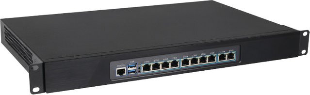 MikroTik 1U Rack Firewall-Gerät VPN-Gateway mit Intel Pentium 4417U und 10x 2,5G Ethernet in Schwarz - Bild 1