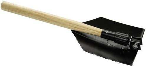 HP Autozubehör Klappspaten 13600 mit Sägekante in Schwarz aus Stahl und Holz - Bild 1