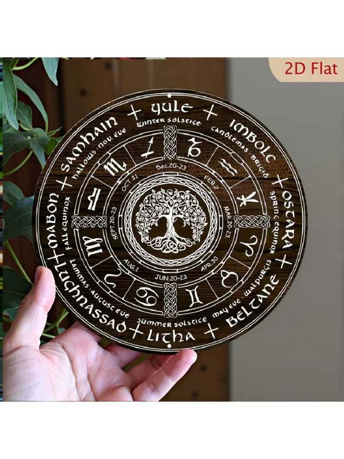 CIFBUY Retro Hexensymbol Wanddekoration aus Metall als rundes Eisenschild für deinen gotischen Altar - Bild 5