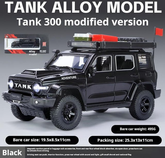 Linyi toy car Tank 300 Geländewagen SUV, Modell, 1:24, Licht & Ton, ab 14 Jahren - Bild 1