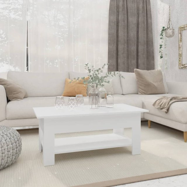 vidaXL Couchtisch modern in Weiß aus Holzwerkstoff, B/T/H: 102 x 55 x 42 cm - Bild 2