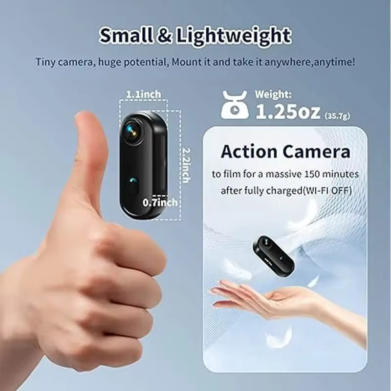 JETO FHD Mini-Körperkamera 1080P Action-Kamera in Weiß - Bild 4
