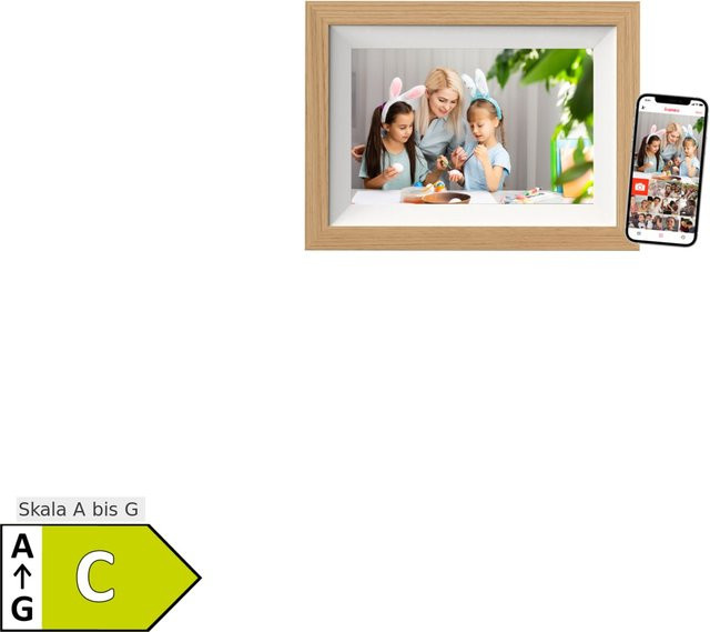 BRAUN DigiFrame WiFi Digitaler Bilderrahmen in Buche und Beige - Bild 1