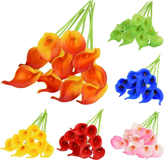 ZQNYCY Real Touch Calla-Lilien-Blumenstrauß aus PU für Hochzeitsdekoration und Tischdekoration - Bild 1