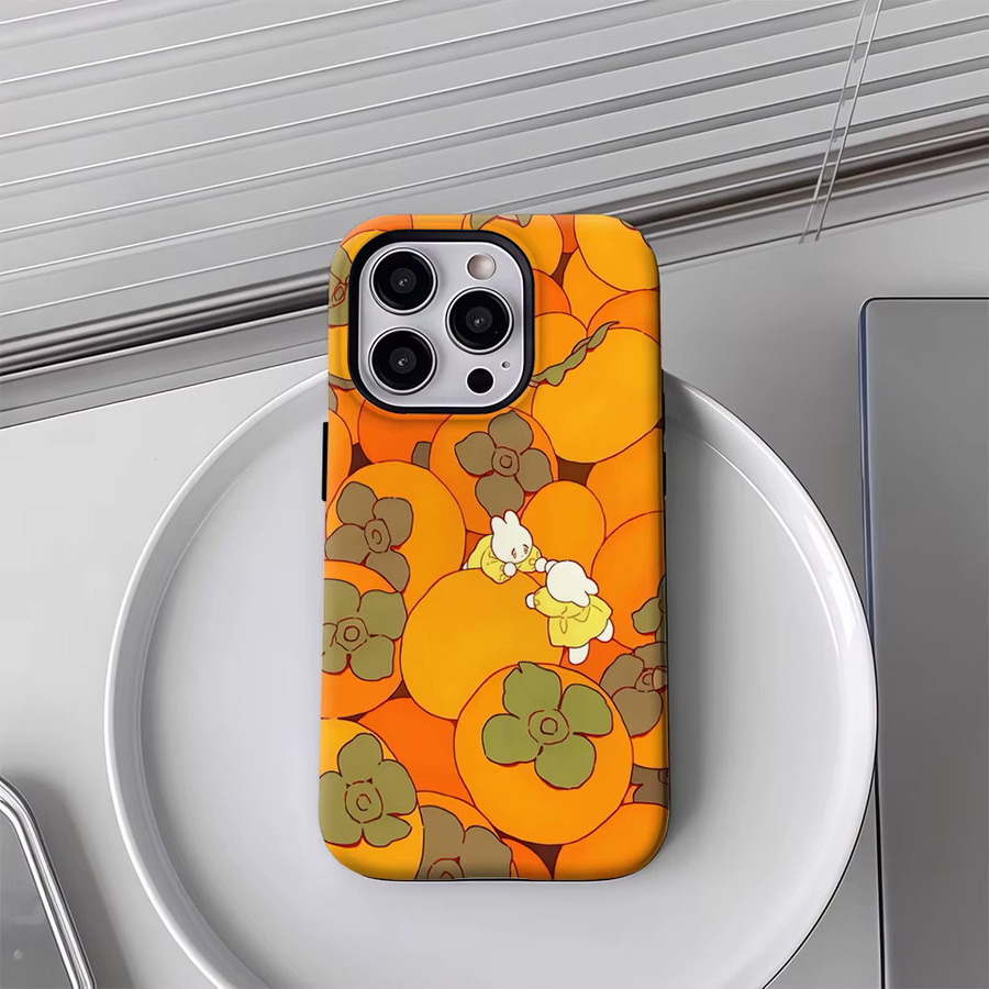 Persimmon Party Magnetische Handyhülle für iPhone 17 16 15 14 13 Pro Max Plus in Orange, Robuste Einzel- und Doppelschicht-Schutzhülle - Bild 4