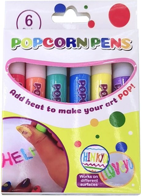Diy Blase Popcorn Malstift 3D Kunstmarker für Kinder, 6 Farben, Bunt/Mehrfarbig, 60ml - Bild 1