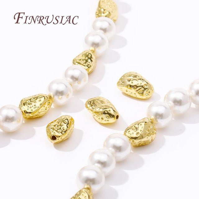 FINRUSIAC Spacer Perlen Armband, 18 Karat vergoldet, Gold, Unisex - Bild 1