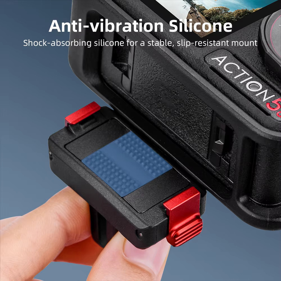 Flymile Magnetische Adapterbasis für DJI Action 5 Pro, 4 und 3 in Schwarz als Schnellverschluss-Erweiterungsstativ und Adapterhalterung - Bild 3