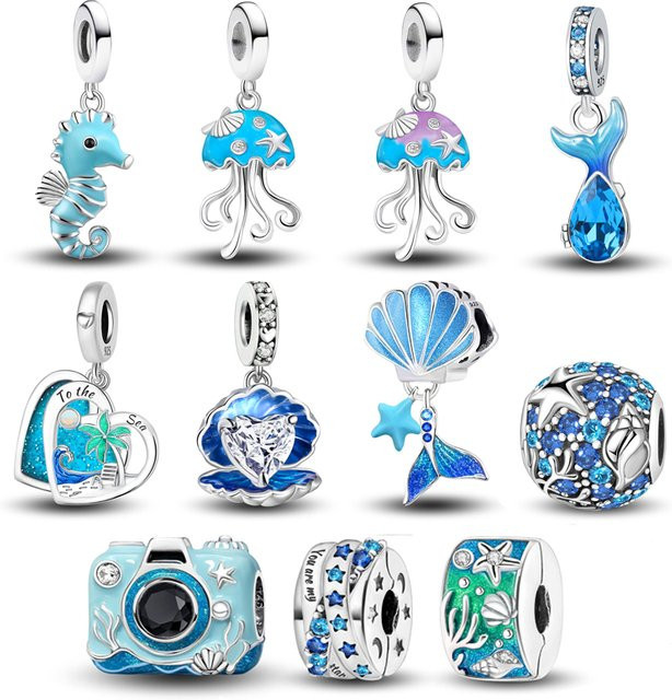 Charms Kamera-Seepferdchen, 925 Silber, Unisex - Bild 1