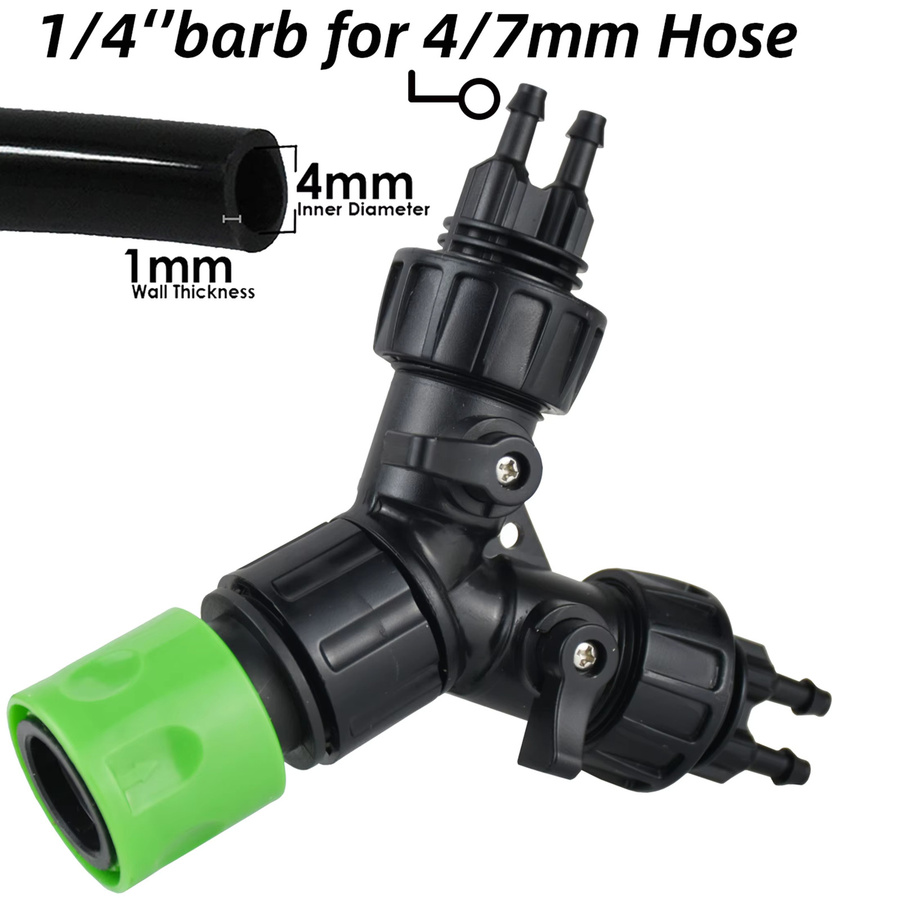 KESLA Tropfbewässerungs-Wasserhahn-Adapter mit 2-Wege- und 4-Wege-Splitter für 1/4 Zoll Schläuche und automatische Bewässerungssysteme - Bild 3