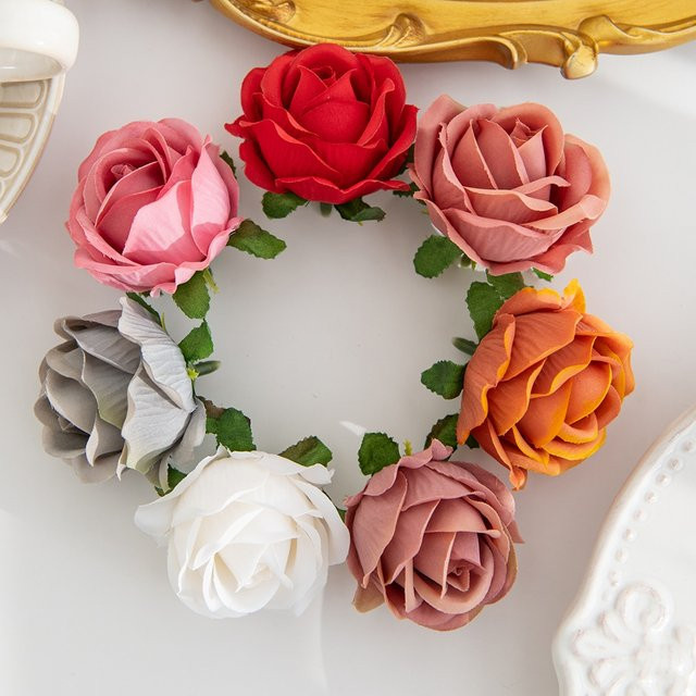 10 Stück künstliche Seidenrosen in Multicolour für Scrapbooking, Hochzeit und Dekoration - Bild 1