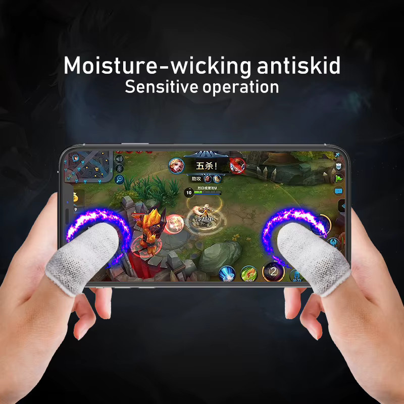 DATA FROG Atmungsaktive Gaming Daumenhüllen für iPhone und Android, Schweißbewährte Controller Fingerabdeckungen in Schwarz - Bild 4