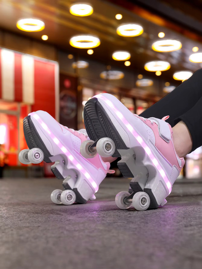 YAOSF Rollschuhe, mit vier Rädern, mit unsichtbaren LED-Lichtern - Bild 2