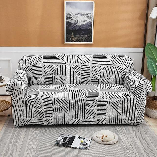 Housmife Elastischer Sofabezug mit floralem Muster in Multicolour, Rutschfester Möbelschutz für 1-Sitzer, Breite: 90-140 cm - Bild 1
