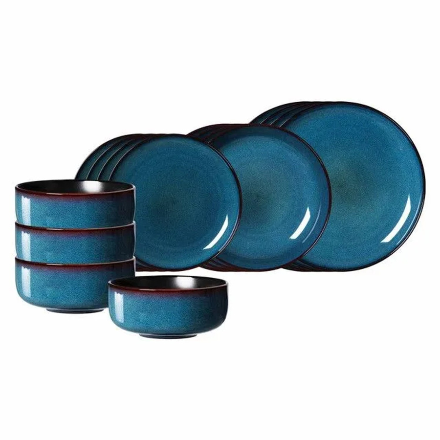 Ritzenhoff & Breker Bali Dinner Set 16-teilig aus Keramik in Blue und Black - Bild 2