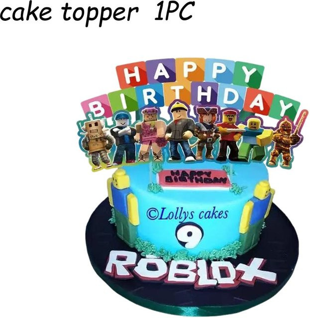 Roblox Geburtstag Kuchenaufsatz und Cupcake-Deko Set für Kinder in Mehrfarbig von Discover Intime - Bild 1