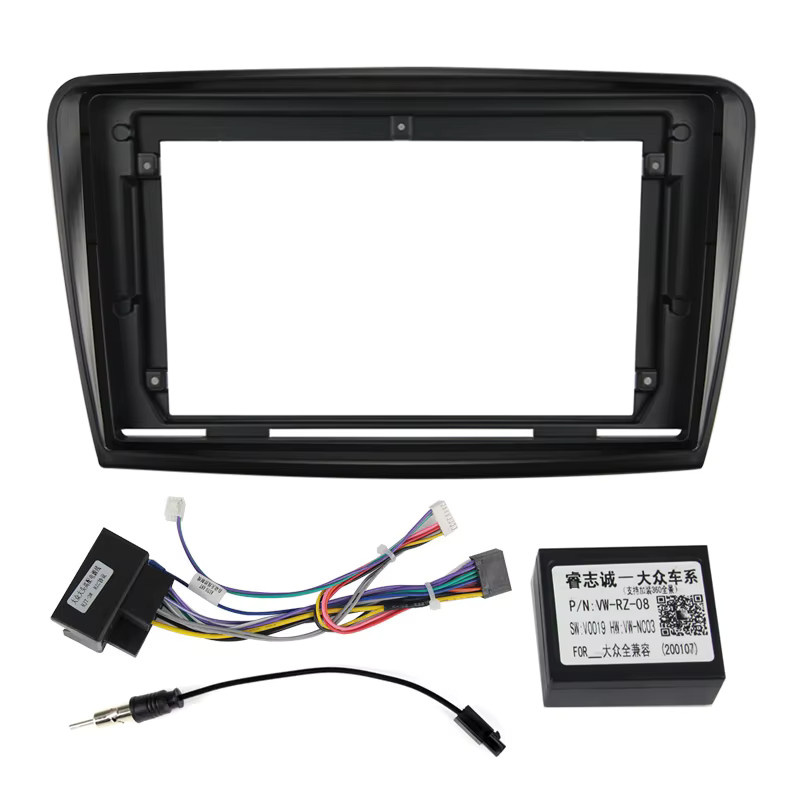 MEKEDE Autoradio-Rahmen für Skoda Superb 2008 bis 2015 inklusive Montageplatte, Blendenrahmen und Canbus-Protokollbox in Schwarz - Bild 3