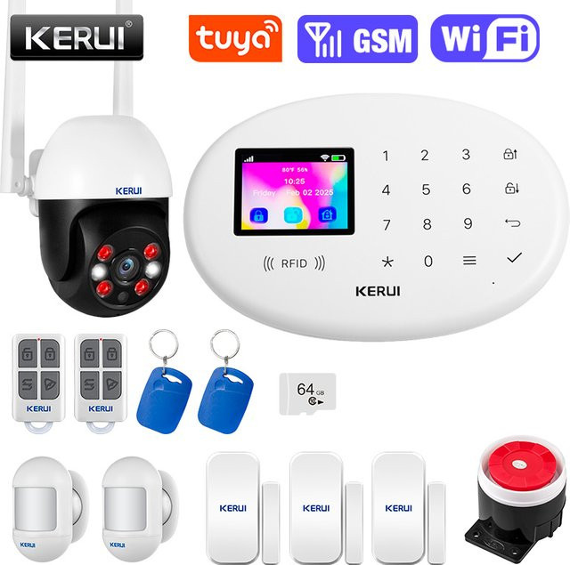 KERUI W20 WiFi GSM Alarmsystem für dein Zuhause mit Tuya Smart App-Steuerung und Bewegungsmelder in Weiß - Bild 1