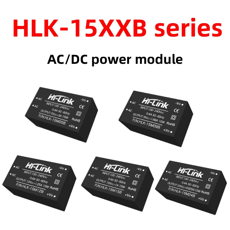 HLK-15MxxB AC-DC-Leistungsmodul von bibikoo, 15W Bare Board, Farbe: Schwarz, Eingang: 85–265 VAC, hoher Wirkungsgrad - Bild 2