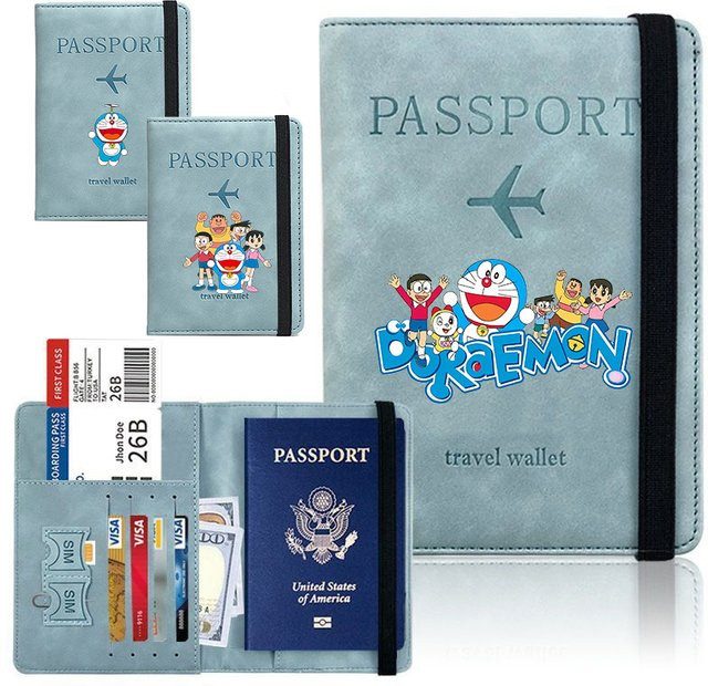 Bandai Doraemon Reisepasshülle für Damen und Herren in Blau - Bild 1