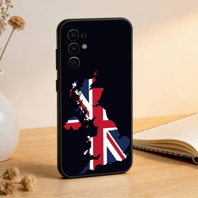 Handyhülle mit britischer Nationalflagge für Samsung Galaxy S24 FE, S23, S22, S21, S20, Ultra und Plus, weiches Silikon, Schwarz/Mehrfarbig - Bild 1