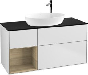 V&B Waschtischunterschrank Finion mit Wandbeleuchtung, Farbe: Weiß lackiert, Breite: 120 cm, Tiefe: 50,1 cm, Höhe: 50,1 cm - Bild 1