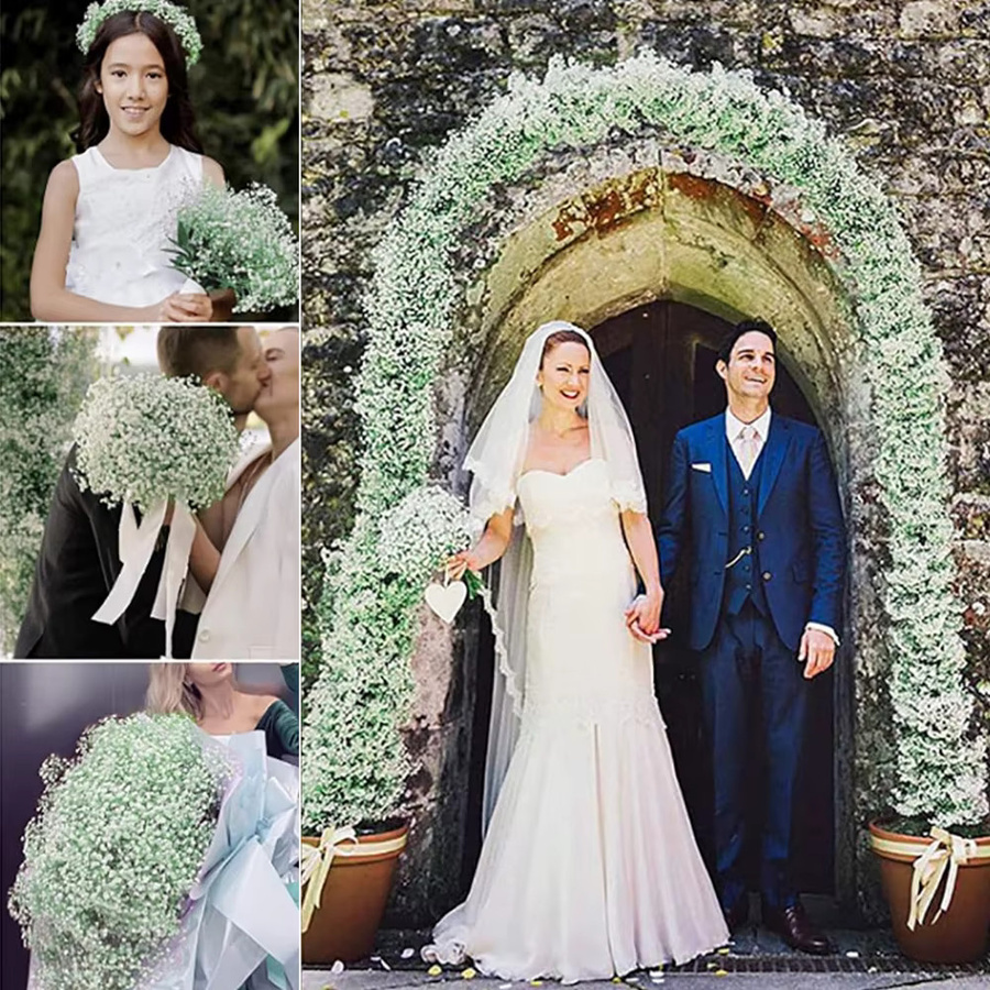 Uflower Künstliche Schleierkrautblumen in Weiß für Hochzeit, Party und Heimdekoration - Bild 2