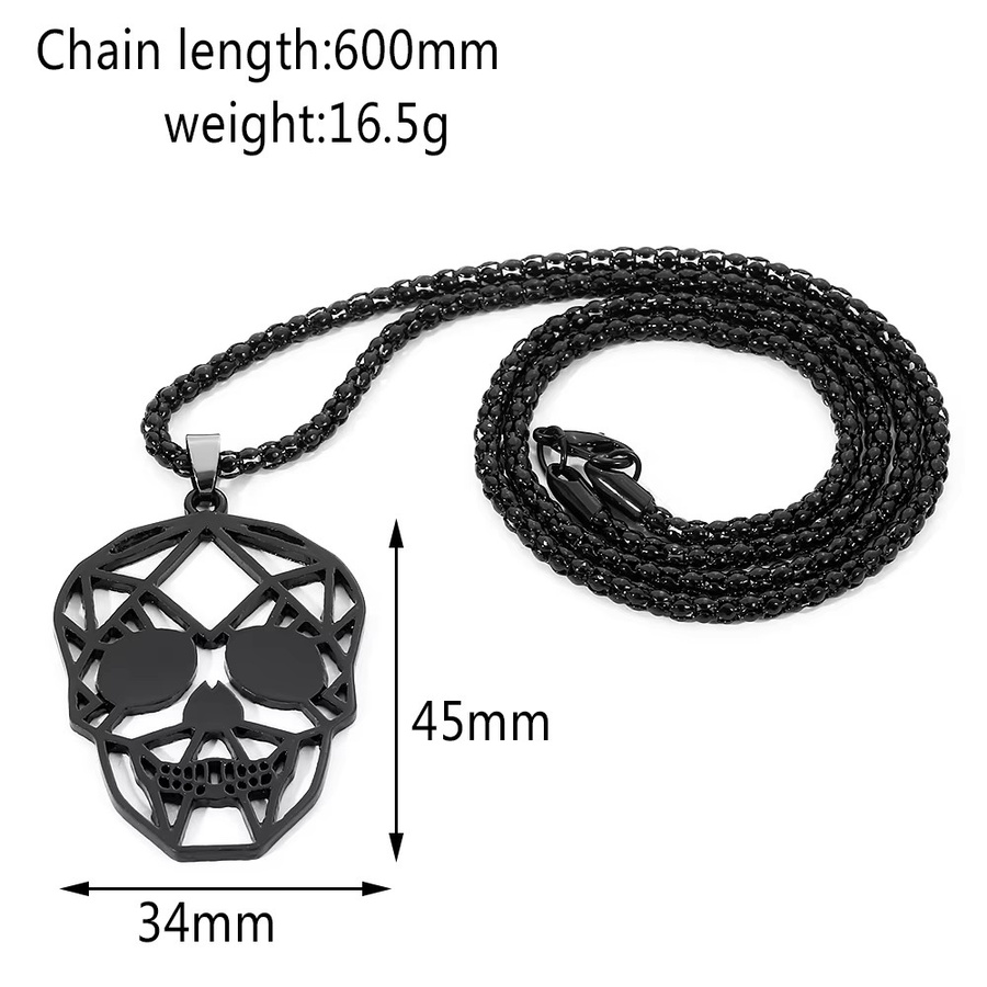 TAKARA TOMY Halskette, Totenkopf-Anhänger, Schwarz, Unisex - Bild 6