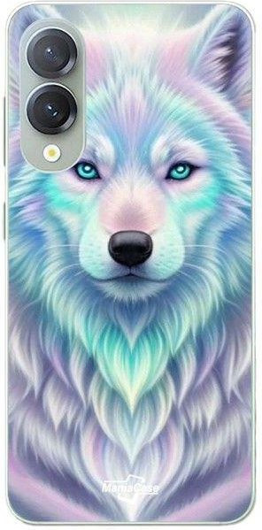 Maniacase Silikon Handyhülle für Samsung Galaxy S25 Edge in Weißer Wolf mit violetter Spiegelung Schwarz - Bild 1