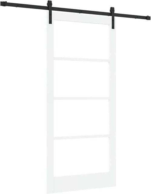 vidaXL Schiebetür ORKDAL modern in Weiß und Schwarz mit Glas, B: 93 cm, H: 202 cm - Bild 1