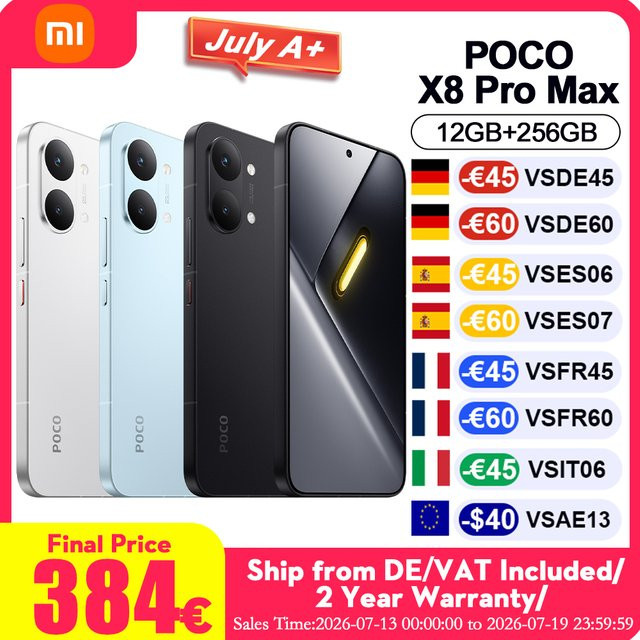 Xiaomi POCO X8 Pro Max Global Version Smartphone mit 6,83 Zoll 1,5K 120Hz Ultra-bright AMOLED Display und 50MP Light Fusion 600 Kamera in Blau - Bild 1