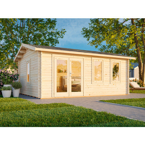 Palmako Gartenhaus Iris aus Fichtenholz in Grau, B/T/H: 574 x 448 x 262 cm - Bild 3