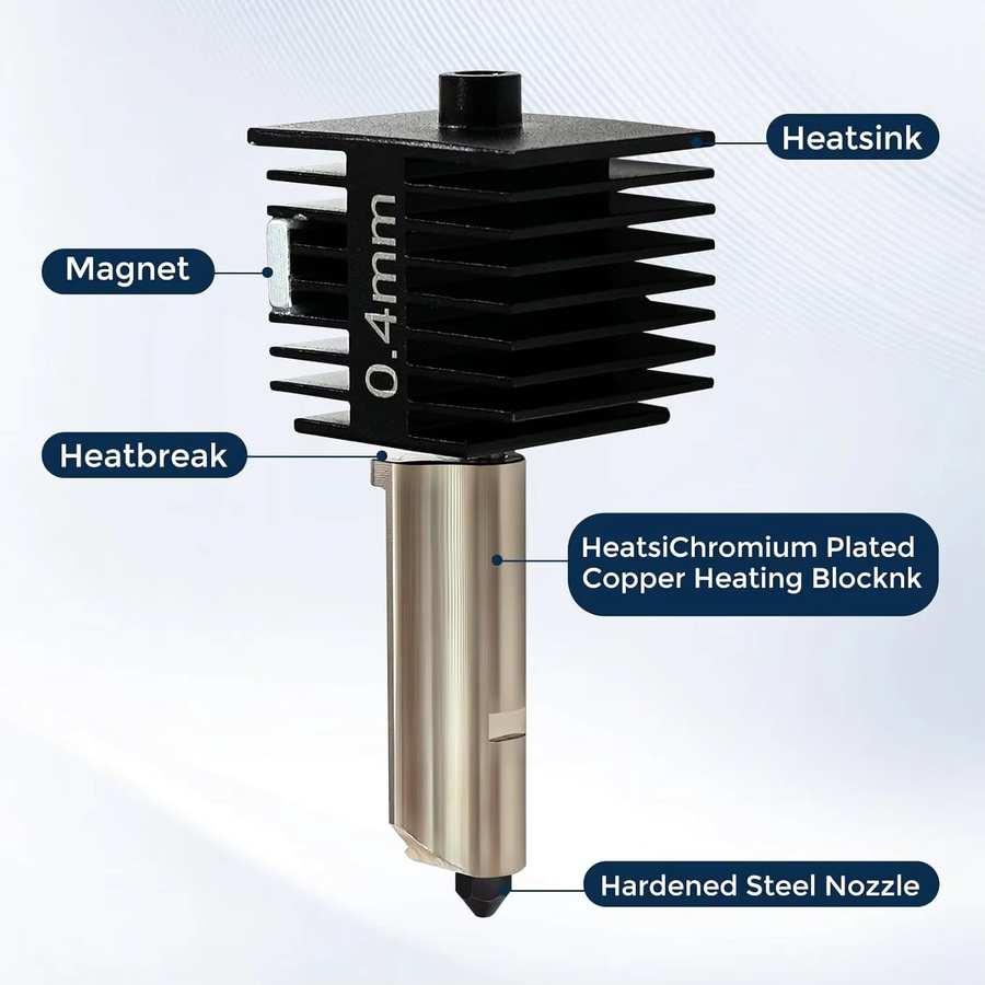 2-teiliges Bambu Lab A1/A1 Mini Hotend-Kit mit gehärteten Stahl-Düsen, Silikonsocke und Bürste in Schwarz - Bild 3