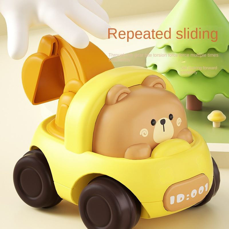 Yiran toy Cartoon Tier Ingenieurfahrzeug Schiebefahrzeug 4-teiliges Set - Bild 2