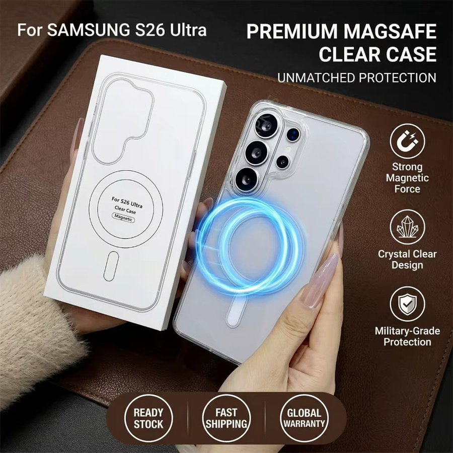 MagSafe Magnetische Schutzhülle für Samsung Galaxy S26 S25 S24 S23 S22 S21 FE Plus Ultra A57 A37 A17 Transparent Stoßfeste TPU und PC Abdeckung - Bild 1