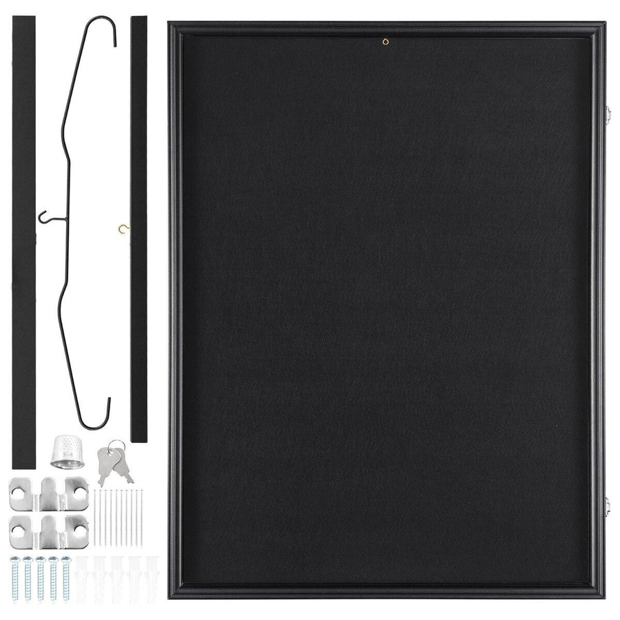 QYK Trikot-Display-Rahmenkasten in Mattschwarz, abschließbare Shadowbox mit UV-Schutz-PC-Glas und Aufhängern, B/H: 61 x 81,3 cm - Bild 7